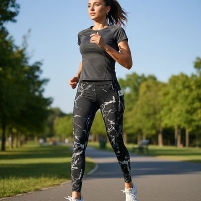 legging femme sport imprimé encre jogging au parc yoga zenitude