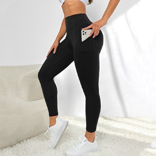 legging sport femme noir avec poche pour mettre cellulaire yoga zenitude
