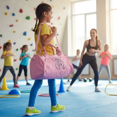 sac de sport enfant rose entrainement avec amis yoga zenitude