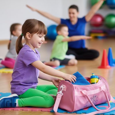 sac de sport enfant rose fille range son matériel dans son sac yoga zenitude