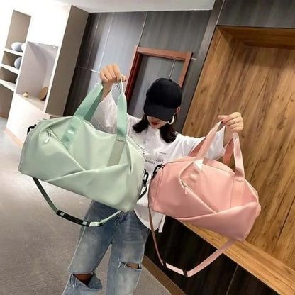 sac de sport vert et rose côte à côte yoga zenitude
