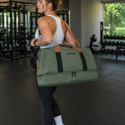 sac de sports femme vert à l'arrière du dos yoga zenitude