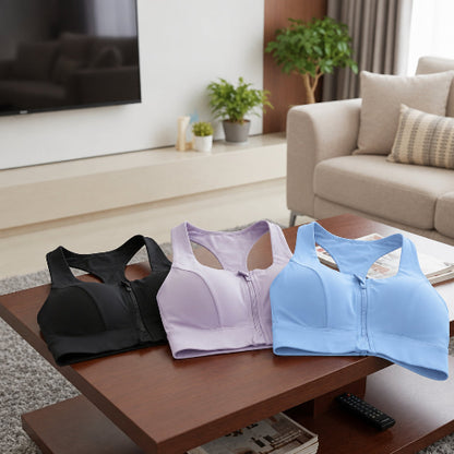 Soutien gorge de sport choix de couleurs sur table yoga zenitude