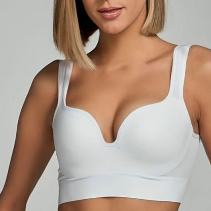 Soutien gorge sport blanc vue devant yoga zenitude