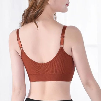 Soutien gorge sport orange vue de dos yoga zenitude