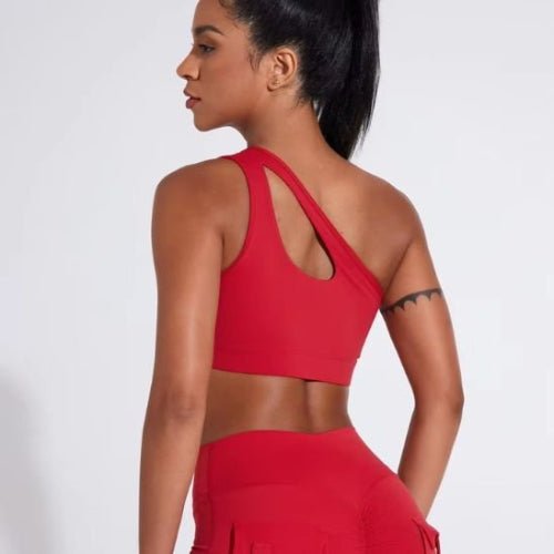 Soutien gorge sport rouge vue de dos yoga zenitude