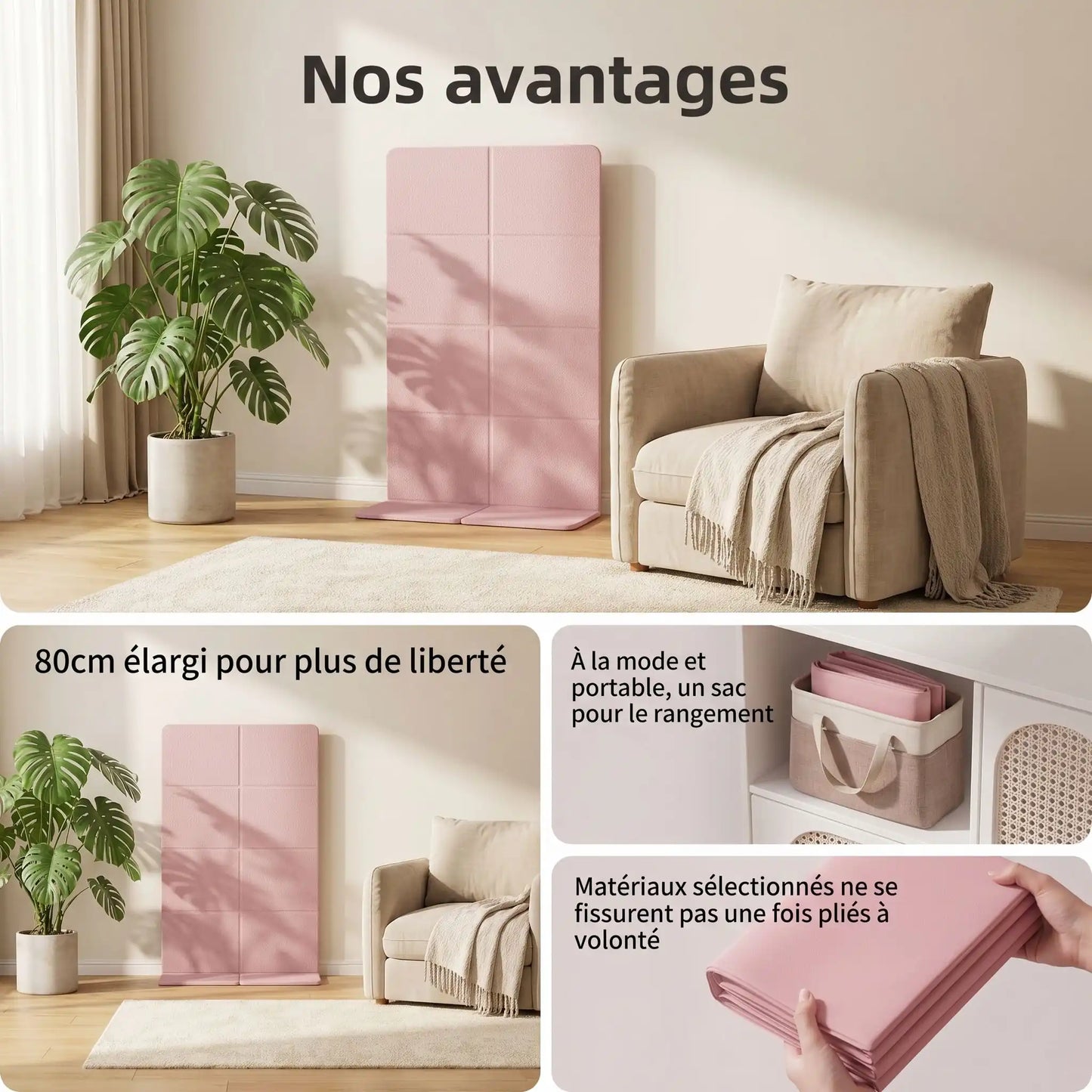 tapis de yoga pliable voyage infographie avantages compacité légèreté yoga zenitude