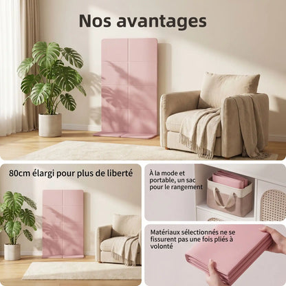 tapis de yoga pliable voyage infographie avantages compacité légèreté yoga zenitude
