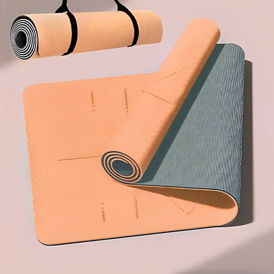 tapis de sport antidérapant premium demo avec roulé avec sangle yoga zenitude