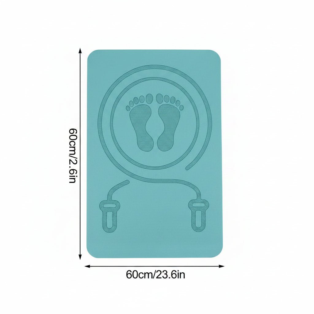 tapis de sport bleu aqua logo corde à sauter