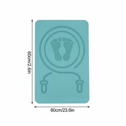 tapis de sport bleu aqua logo corde à sauter