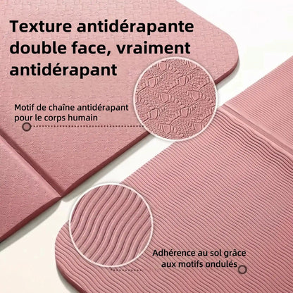 tapis de yoga pliable voyage rose texture antidérapante yoga zenitude
