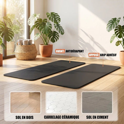 tapis pour sport épais noir pour dessus différents types de planchers yoga zenitude