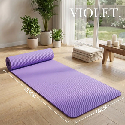 tapis pour sport épais violet avec mesures yoga zenitude