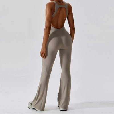 Tenue yoga beige lin vue de dos yoga zenitude