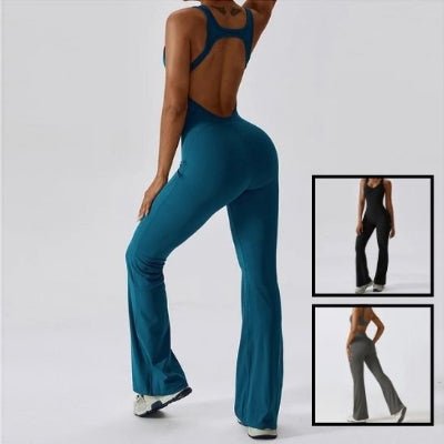 Tenue yoga bleue de dos et noire en petit format yoga zenitude
