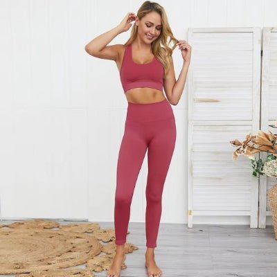 Tenue yoga rose brassière et legging yoga zenitude